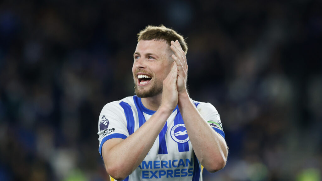 Adam Webster in action for Brighton before his summer contract exit