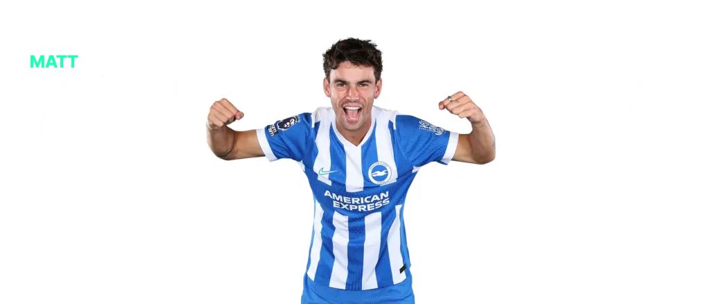 Matt O'Riley in action for Brighton & Hove Albion at the Amex — © Getty Images