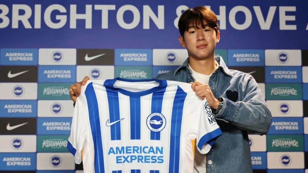 Yoon Doyoung pictured after signing for Brighton and Hove Albion